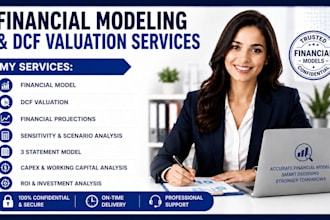 build a professional financial model, financial projections, and dcf valuation