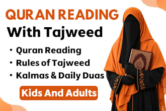 teach quran reading with proper tajweed for kids and adults