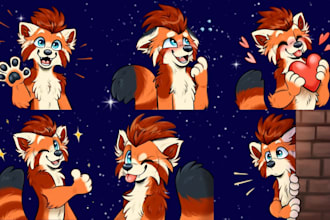draw furry stickers, telegram stickers, discord sticker pack, custom stickers