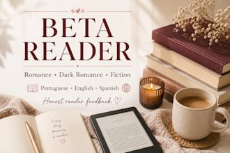 beta read your romance or fiction manuscript