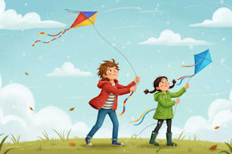 create delightful children book illustrations with expressive characters