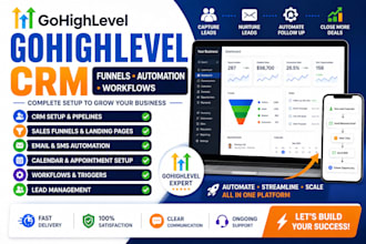 setup gohighlevel crm sales funnel automation calendars, and workflows