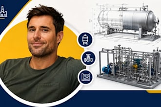 oil and gas cad, pressure vessel drawing, skid fabrication cad,drafting service