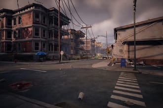 create post apocalyptic game environment abandoned level design in unity and ue5
