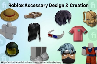 create custom roblox ugc accessories, wearables, ugc hair, 3d models