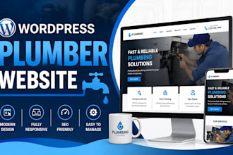design wordpress plumber website for plumbing contractor business website