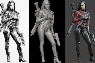 convert 2d to 3d model image to 3d figurine stylized character for 3d printing