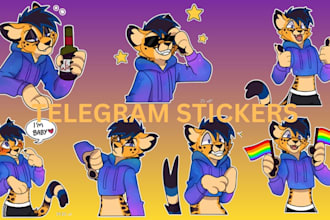 draw cute furry stickers telegram discord crypto stickers animated furry emotes