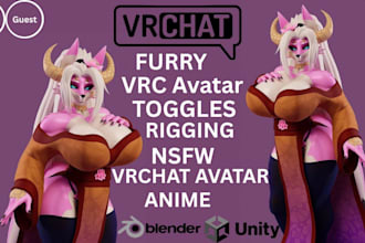 do custom vr character nsfw vrchat avatar vrc avatar furry avatar 3d model