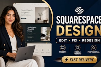 design or redesign a professional squarespace business website