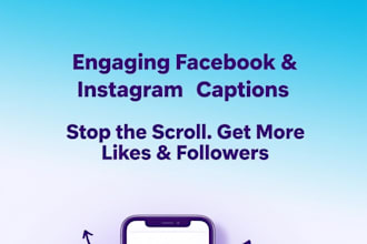 write engaging facebook and instagram captions and content