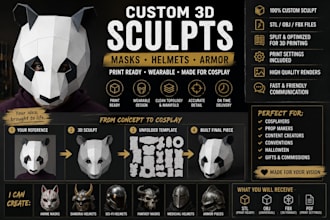 create papercraft templates for cosplay props and helmets