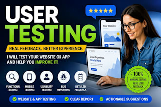 do app testing, website testing and andriod user testing