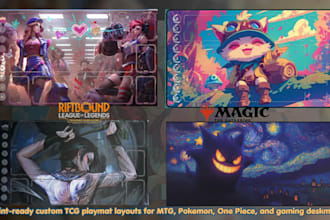 design custom anime playmat, board game, yugioh, gaming deskmats, mtg playmat