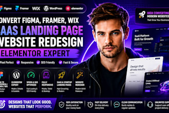 convert figma to framer, wix, wordpress website landing page redesign expert