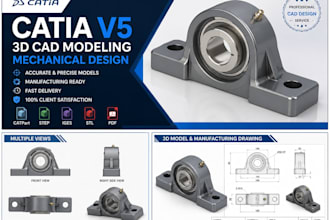 create professional catia v5 3d cad models and mechanical parts