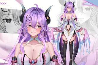 design and rig live2d vtuber model anime live2d model rigging for vtube studio