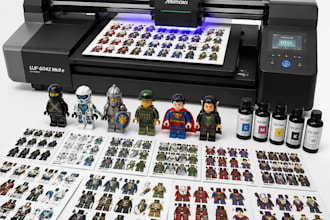 create custom lego decal for minifigure uv and pad printing, head torso, helmet