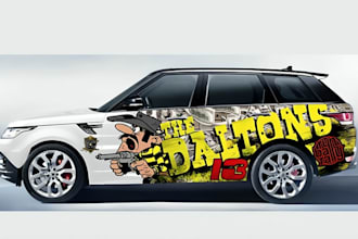 design vehicle wraps, window vinyl decals, car door magnets, and stickers