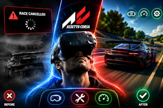 optimize assetto corsa VR, fix pure config, and race cancelled loading error