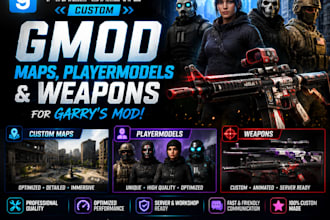 create custom gmod maps, playermodel, and weapon for garrys mod