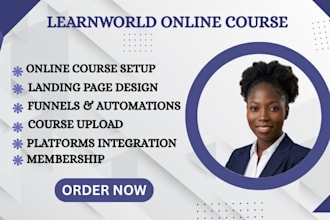 design an elearning course, learnworlds online course, or presentations