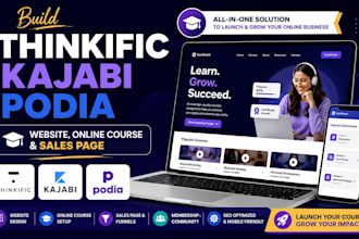 build thinkific kajabi podia website online course and sales page
