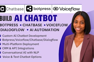 develop ai chatbot with botpress chatbase voiceflow dialogflow ai automation
