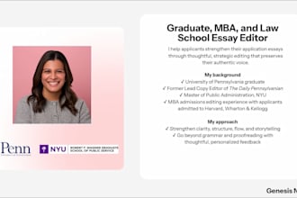 edit your graduate, MBA, or law school application essay