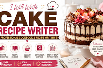 create professional cake recipes and baking cookbook for your business