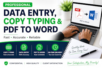 do accurate typing data entry and documents formatting