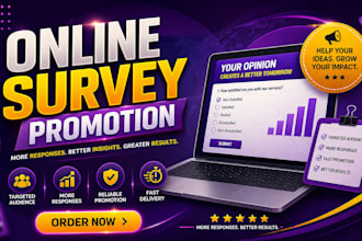 promote online survey to 2000 real active audience to fill jotform survey polls