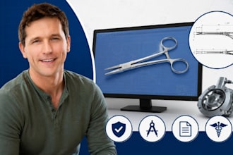 fda technical drawing, medical device cad, surgical equipment drafting service