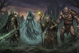draw horror character design illustration