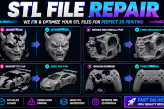 do stl file repair edit obj  fix edit modify stl 3d scan cleanup  3d printing