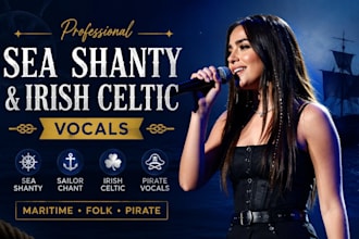 sing sea shanty, pirate vocals, sailor chant, irish celtic folk, maritime songs