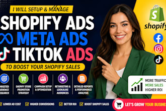 setup shopify ads meta ads tiktok ads shopify store promotion to boost sales