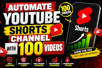 automate youtube shorts channel with 100 videos