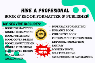 do book formatting paperback formatting, book editing, developmental editing