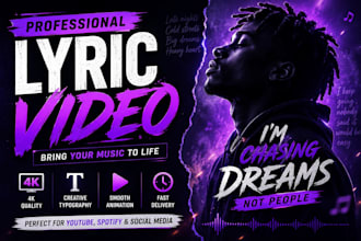 creat professional lyric music video for your song