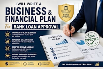 write a business and financial plan for bank loan approval