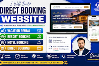 create a hotel booking, vacation rental or direct booking wordpress website