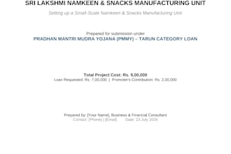 write a bank loan project report dpr with financial model