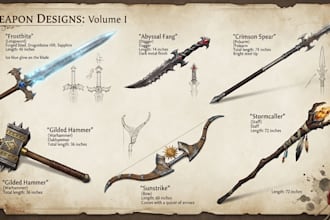 high quality weapon concept art for gaming and more