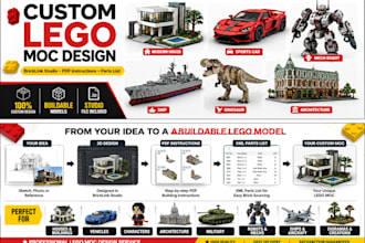 design custom lego mocs in bricklink studio with PDF instructions and parts list