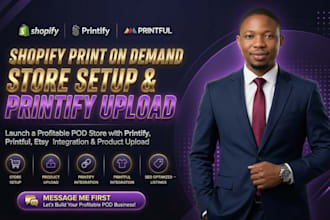 setup shopify print on demand printify printful pod store product upload