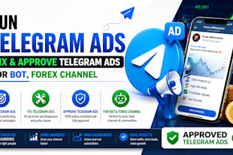 run telegram ads, fix telegram ads, approve telegram ads for bot, forex channel