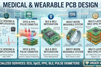 design medical pcb, wearable devices ,ecg, spo, ppg,ble pulse oximeter systems
