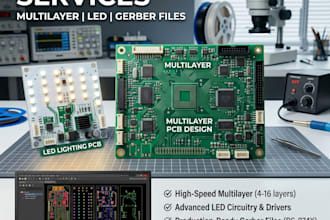 design multilayer pcb, led lighting pcb and gerber files