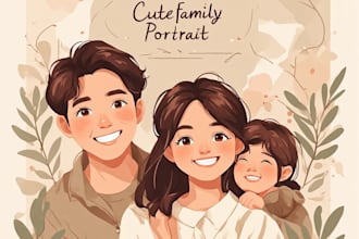 draw a cute family portrait